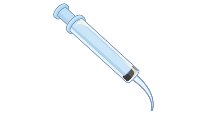 先の細いシリンジのイラスト